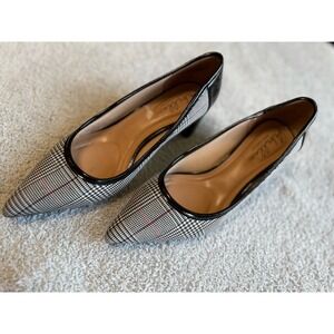 Abella Women Black/White & Wine Plaid Color Heels Sz. 8‎ M
